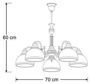 Brilagi - Lustr na tyči TAURUS 5xE27/15W/230V pr. 70 cm bronz