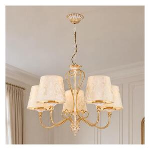 Brilagi - Lustr na řetězu SONIA 5xE27/15W/230V pr. 64 cm krémová/patina