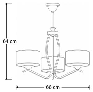 Brilagi - Lustr na tyči SAPHIRE 3xE27/15W/230V pr. 66 cm krémová/zlatá/patina
