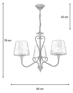 Brilagi - Lustr na řetězu SONIA 3xE27/15W/230V pr. 64 cm krémová/patina