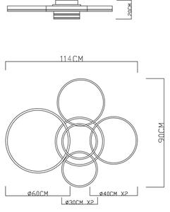 Globo 67260-120 - LED Stm stropní svítidlo RUBIO 120W/230V 90x114 cm+DO