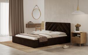 Postel PRATO 180x200 hnědá s úložným prostorem
