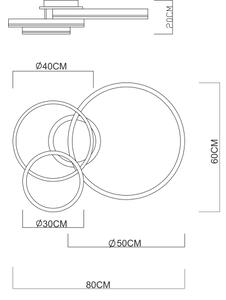 Globo 67260-72 - LED Stm stropní svítidlo RUBIO 72W/230V 2700-6000K 60x80 cm+DO