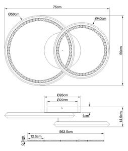 Globo 67329-50 - LED Stm stropní svítidlo ALAINA 50W/230V 2700-6000K 50x75 cm+DO