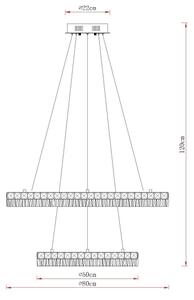 Globo 67387-72 - LED Stmívatelný lustr na lanku LAUREL 72W/230V čirá+DO