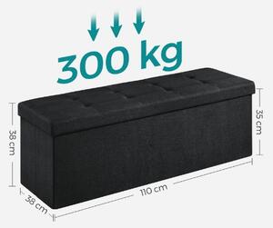 Taburet s úložným prostorem OTTOMAN 110x38 cm, černý