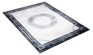 Makro Abra Kusový koberec pratelný VICTORIA 40070 Klasický moderní pogumovaný krémový černý Rozměr: 80x150 cm