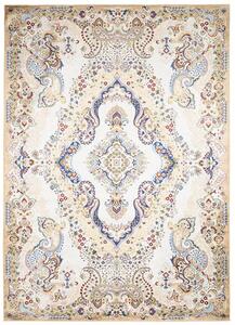 Makro Abra Kusový koberec pratelný VICTORIA 42420 Klasický pogumovaný krémový modrý Rozměr: 140x200 cm