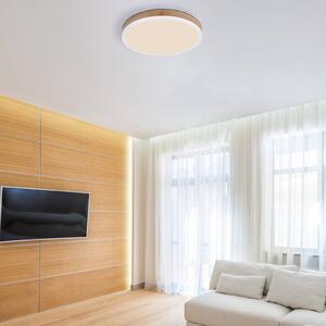 LED stropní svítidlo Doro Ø 45 cm dřevo tmavé/bílé
