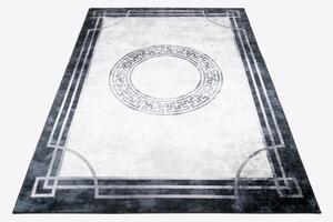 Makro Abra Kusový koberec pratelný VICTORIA 40070 Klasický moderní pogumovaný krémový černý Rozměr: 140x200 cm