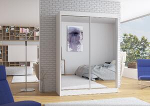 ADRK Šatní zrcadlová skříň posuvná FLOREST W 150, bílá