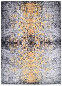 Makro Abra Kusový koberec pratelný VICTORIA 21061 pogumovaný šedý žlutý Rozměr: 200x300 cm