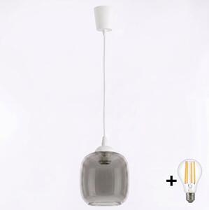Brilagi - LED Lustr na lanku RETRO GLASS 1xE27/60W/230V pr. 14 cm bílá/kouř šedá