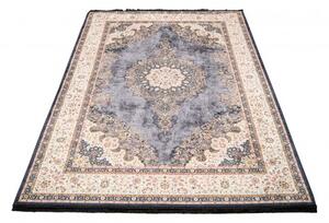 Makro Abra Kusový koberec pratelný VICTORIA 36440 Klasický pogumovaný krémový šedý Rozměr: 140x200 cm