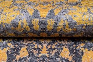 Makro Abra Kusový koberec pratelný VICTORIA 21061 pogumovaný šedý žlutý Rozměr: 80x150 cm