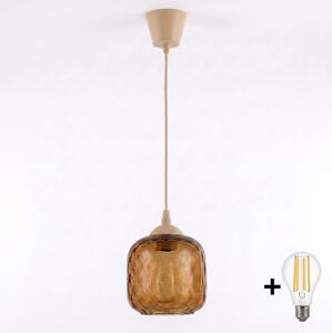 Brilagi - LED Lustr na lanku R GLASS 1xE27/60W/230V pr. 14 cm béžová/kouř hnědá