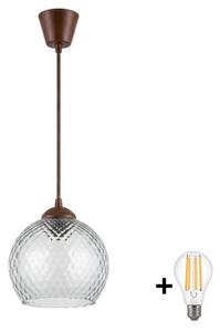 Brilagi - LED Lustr na lanku R GLASS 1xE27/60W/230V pr. 25 cm hnědá/kouř šedá