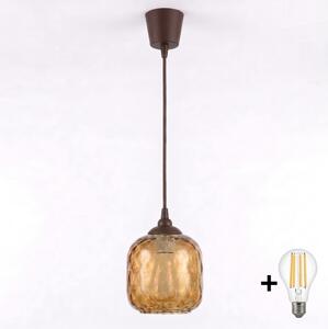Brilagi - LED Lustr na lanku R GLASS 1xE27/60W/230V pr. 14 cm hnědá/kouř hnědá