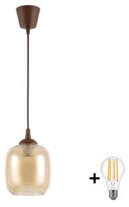 Brilagi - LED Lustr na lanku R GLASS 1xE27/60W/230V pr. 14 cm hnědá/kouř hnědá