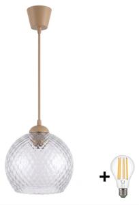 Brilagi - LED Lustr na lanku R GLASS 1xE27/60W/230V pr. 25 cm béžová/kouř šedá