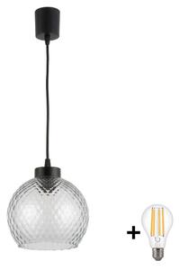 Brilagi - LED Lustr na lanku R GLASS 1xE27/60W/230V pr. 25 cm černá/kouř šedá