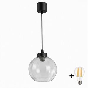 Brilagi - LED Lustr na lanku RETRO GLASS 1xE27/60W/230V pr. 25 cm černá/čirá