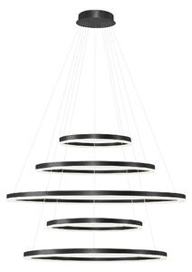 Moderní lustr Halo 150+120+100+80+60 CCT černá s dálkovým ovládáním – Moderný