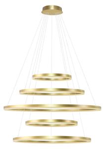 Moderní lustr Halo Pendant 150+120+100+80+60 Cct zlatá s dálkovým ovládáním – Moderný