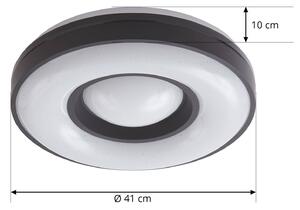Lindby Aaesha LED stropní bílá/černá Ø40,5cm