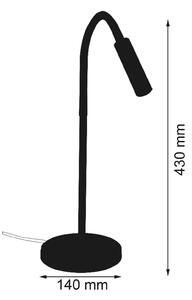 LED stolní lampa Rocco, matná černá rameno červená