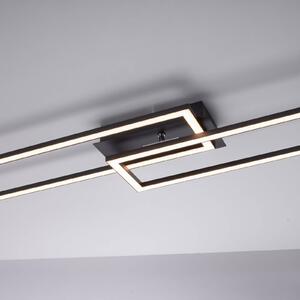 Stropní svítidlo LED Iven, tlumené, černé, 101,6x19,8cm
