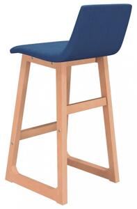 Barové židle 2 ks látka / buk Dekorhome Modrá