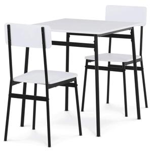 Jídelní set AUT-O2121 WT – stůl a 2 židle bílý