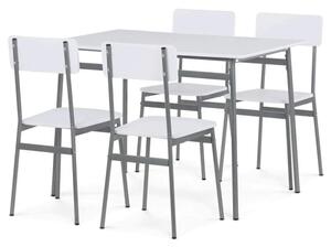 Jídelní set AUT-O2156 WT – stůl a 4 židle bílý