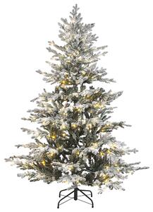 Zasněžený umělý vánoční stromeček LED BRISCO 180 cm Bílá