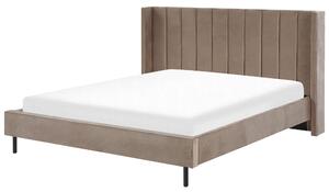 Postel Umělý samet VILLETTE 180 x 200 cm Taupe