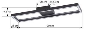 Stropní svítidlo Lucande Smart LED Tjado, 100 cm, černá, Tuya