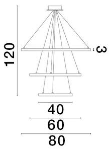 LED lustr Empatia 180 zlaté – Zlatá