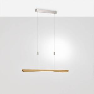 Závěsné svítidlo Quitani LED Hiba, přírodní dub, délka 118 cm