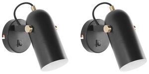 Sada 2 bodových lamp TYRIA Nastavitelná Kov Černá