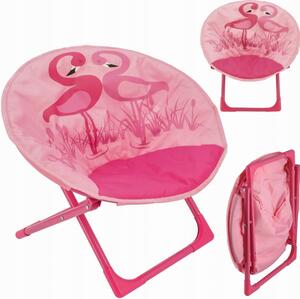 Dětská kempingová židle růžová s plameňákem