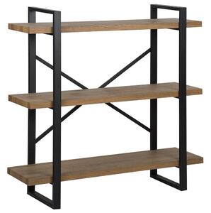 Regál se 3 policemi TIMBER 111 cm Tmavě hnědá