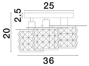 Designové stropní svítidlo Lawan 36 Chrome – Šedá