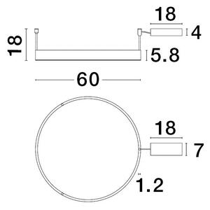 Stropní svítidlo LED se stmíváním Motif 60 zlatá