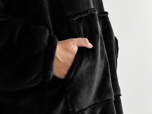 XPOSE® Mikinová deka s beránkem - černá