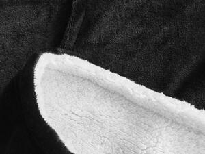 XPOSE® Mikinová deka s beránkem - černá