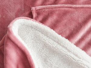 XPOSE® Dětská Mikinová deka s beránkem (malá) - starorůžová