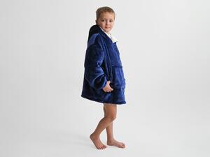 XPOSE® Dětská mikinová deka s beránkem (malá) - tmavě modrá