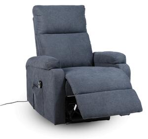 TV křeslo ALVI s elektrickým polohováním — látka, šedá, nosnost 130 kg