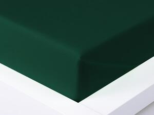 XPOSE® Bavlněné prostěradlo - tmavě zelené 140x225 cm
